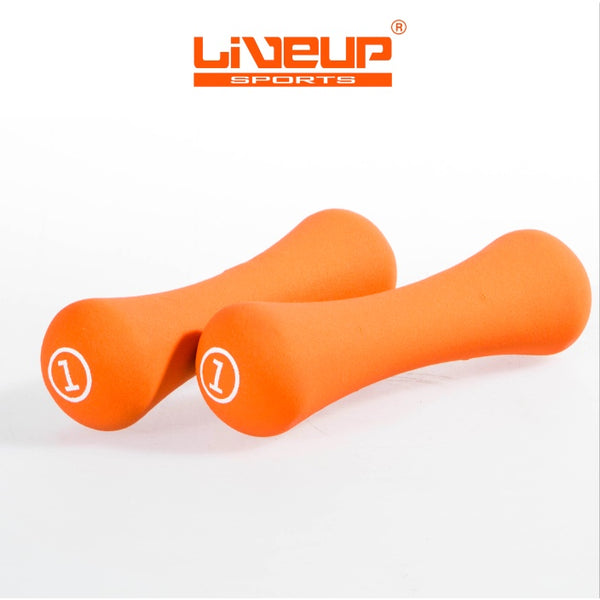 Liveup Dumbbell Bone Shape Neoprene 1 kg x 2 - Orange