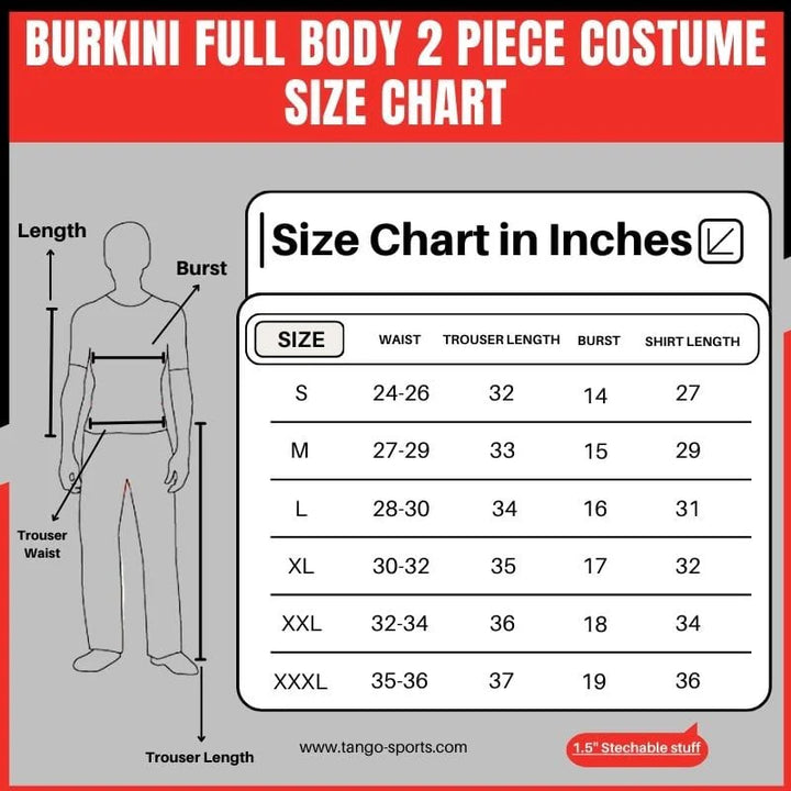 kids costume size chart | orient sports